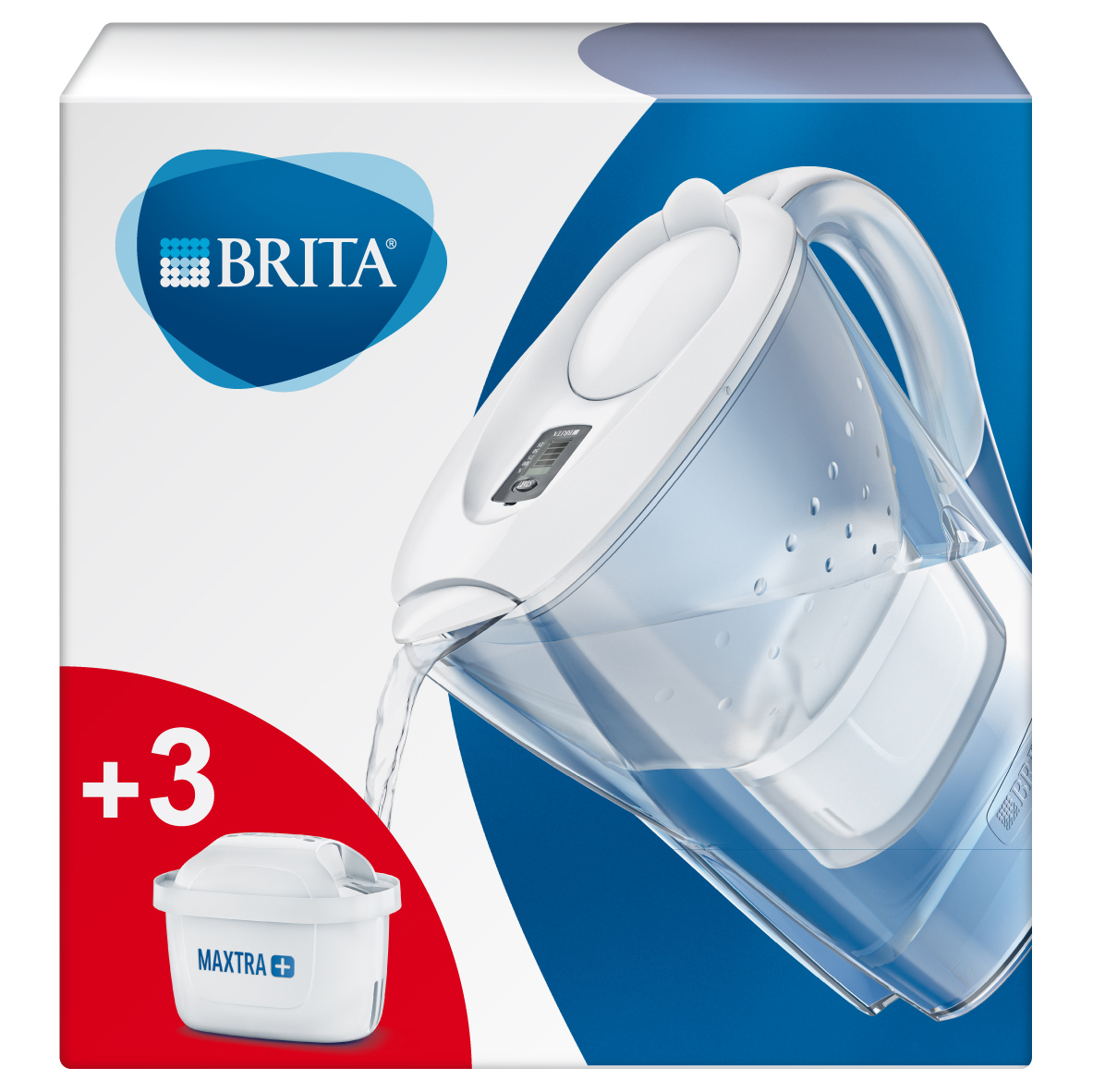 Brita 1024045 Filtraggio acqua Caraffa filtrante 2,4 L Trasparente, Bianco