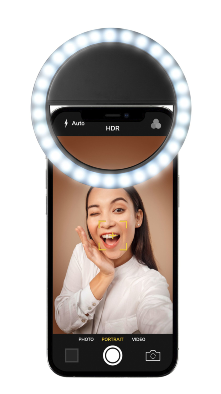 PGYTECH MagGlow Phone Fill Light, MagSafe Selfie Light, luce ad anello magnetica a LED portatile con luce fredda/morbida/calda per selfie/fotografie/video, nero classico