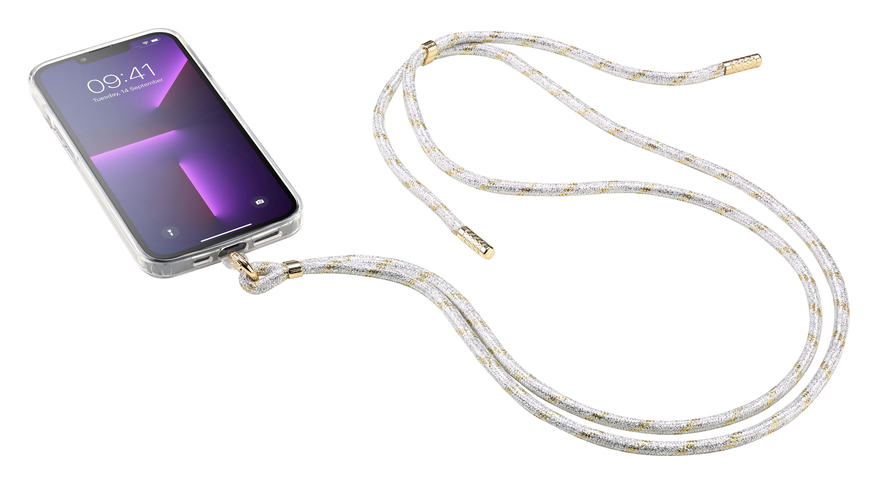 Cellularline Universal Lace - Universale Laccio da collo universale per  smartphones Argento