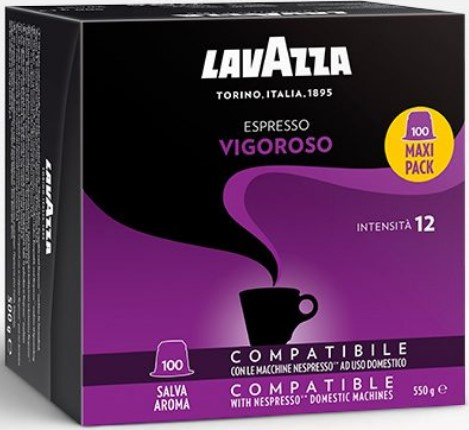 100 Capsule Lavazza Compatibili Nespresso Espresso Vigoroso