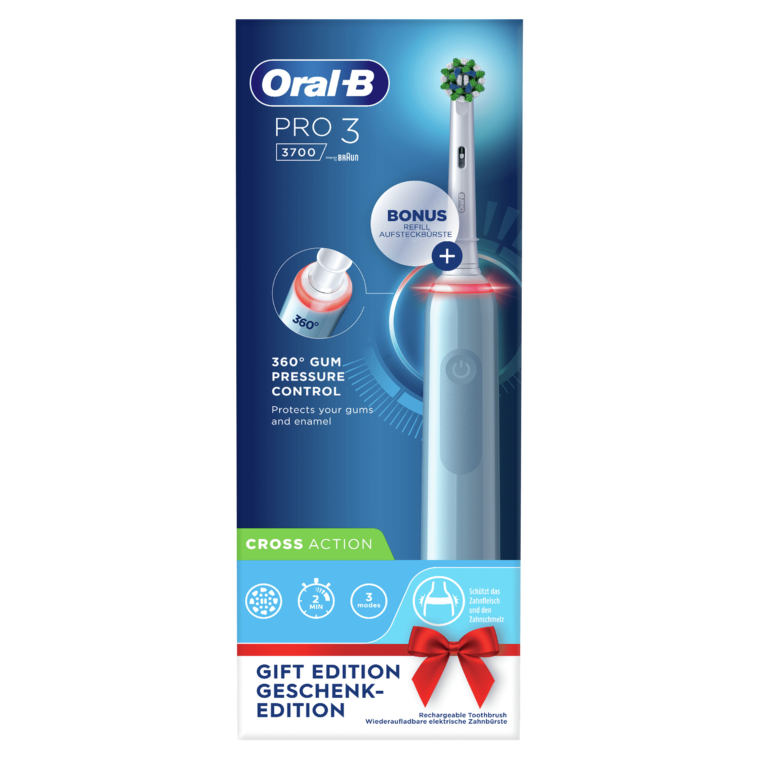 Confezione spazzolino elettrico ORAL-B Duplo PRO 1 nero + blu