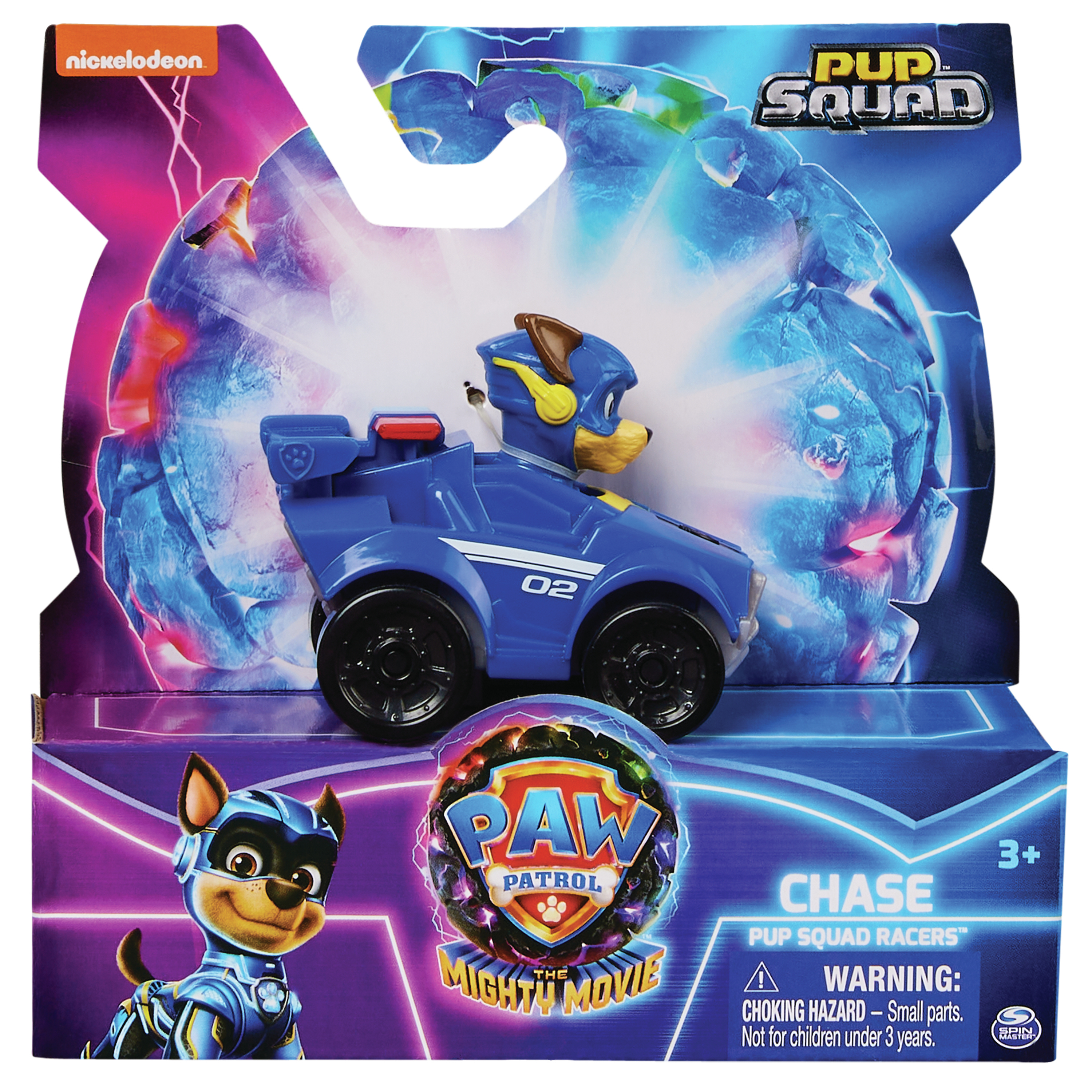 PAW Patrol : Il super film, Chase Pup Squad Racers da collezione, auto  giocattolo Super Cuccioli, giocattoli per bambini dai 3 anni in su
