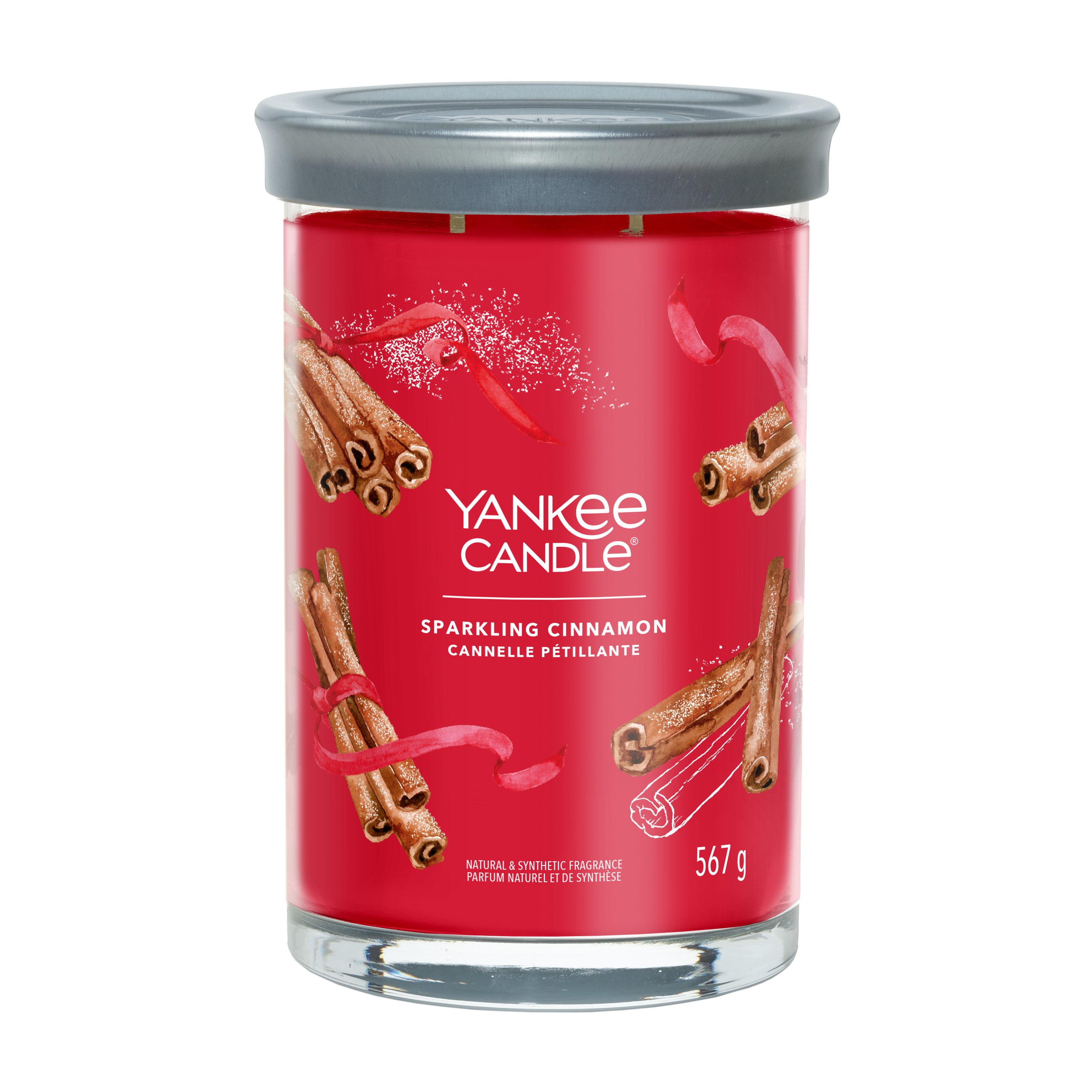 Yankee Candle 1630043E candela di cera Cilindro Cannella, Chiodo di  garofano Rosso 1 pz