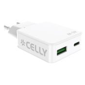 Celly SLIMTC1C1A45WWH Caricabatterie per dispositivi mobili Computer portatile, Smartphone, Tablet Bianco AC Ricarica rapida Interno