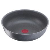 Lagostina Ingenio Mineralis Green Wok Ø 26 cm, Pentola Wok in Alluminio 100% Riciclato, per Gas, Forno e Induzione, con Indicatore di Cottura, Utilizzabile con Manico Amovibile