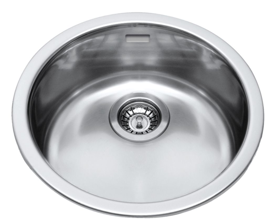Lavello Da Cucina In Acciaio Inox OHMG – Forma Tonda/quadrata, Misure 41x41x20 Cm, Con Scarico Automatico E Rivestimento Anticondensa