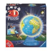 Ravensburger 3D Puzzle night edition con luce impara la geografia in inglese 180 pezzi - 114986