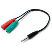GBC 14156025 adattatore audio con spina jack 3,5mm e doppia presa femmina jack 3,5mm