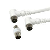 GBC 58388120 cavo antenna tv bianco maschio/femmina con adattatore 1,5mt