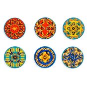 Excelsa sottobicchieri Trinacria 6 pezzi 10,5cm stile siciliano - 64909