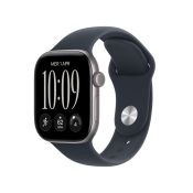Apple Watch Series 12 GPS + Cellular, cassa 42 mm in alluminio grigio siderale con cinturino Sport blu marino - S/M
