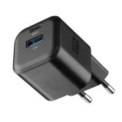 Cellularline MULTIPOWER 2 GAN ENTRY A+C 30W Caricabatterie da rete compatto 30W con 2 porte USB-C e USB-A con tecnologia GAN
