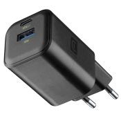 Cellularline MULTIPOWER 2 GAN ENTRY A+C 65W Caricabatterie da rete compatto 65W con 2 porte USB-C e USB-A con tecnologia GAN