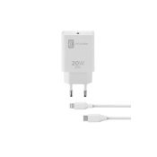 Cellularline USB-C Charger Kit 20W - USB-C to Lightning - iPhone 8 or later Caricabatterie da rete USB-C 20W per la carica alla massima velocità di iPhone 8 e successivi con cavo USB-C to Lightning Bianco