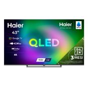 Haier S80G Series Smart TV QLED 43" H43S80GUX, 4K, Google TV, AI Picture Quality, HDR10, Dolby Audio, HDMI 2.1 x4, Bluetooth 5.1