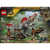 LEGO Jurassic World 77982 Fuga dal Dinosauro Spinosauro, Giocattolo Interattivo con Dino, Moto e 2 Minifigure, Regalo da 9+