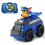 PAW Patrol Auto di pattuglia d'azione radiocomandata di Chase , telecomando con luci a LED e radiocomando facile da manovrare, giocattoli per il gioco di fantasia per bambini e bambine dai 3 anni in su