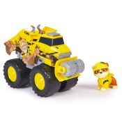 PAW Patrol : Rescue Wheels, Bulldozer di Rubble, Veicolo Giocattolo con Trasformazione e Personaggio Collezionabile, Giocattoli per Bambini e Bambine, 3+ Anni