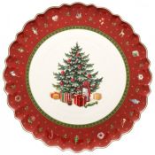 Villeroy & Boch 1485852200 piatto piano Piatto da dessert Rotondo Porcellana Rosso, Bianco 1 pz