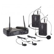 Eikon Radiomicrofono doppio archetto UHF doppio canale trasmettitore + lavalier - WM300DH