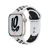Apple Watch Nike Series 7 GPS, 41mm Cassa in Alluminio Galassia con Cinturino Sport Platino Puro/Nero