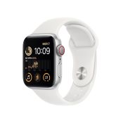 Apple Watch SE GPS + Cellular 40mm Cassa in Alluminio color Argento con Cinturino Sport Band Bianco - Regular
