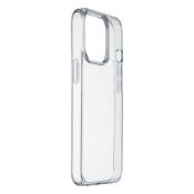 Cellularline Clear Strong - iPhone 14 Pro Custodia rigida con bordi in gomma - con tecnologia antibatterica integrata Trasparente