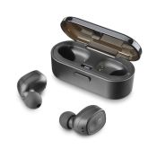 Cellularline Shadow - Universale Auricolari Bluetooth in-ear senza fili con caricabatteria portatile