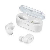 Cellularline Shadow - Universale Auricolari Bluetooth in-ear senza fili con caricabatteria portatile Bianco