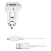 Cellularline USB Car Charger Kit 10W - Micro USB - Samsung Caricabatterie da auto veloce 10W con cavo Micro USB Bianco