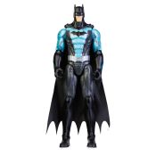 DC Comics | BATMAN | Personaggio Batman in scala 30 cm con armatura Tech Azzurra e decorazioni originali, mantello e 11 punti di articolazione - Giocattoli per bambini e bambine dai 3 anni