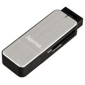 Hama Lettore USB 3.0 slim, micro SD, micro SDXC, micro SDHC, MMC, SD, SDHC,SDXC, corpo in metallo, UHS-1, grigio, blister