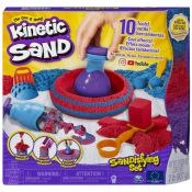 Kinetic Sand |Sandisfying Set | Sabbia cinetica 907gr | Sabbia magica | Sabbia colorata rossa e blu | 10 accessori inclusi | Giocattoli per bambini e bambine 3 anni