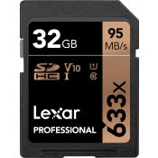 LEXAR - 32GB 633X SDHC C10 V10 U1 GLOBAL - Black
