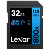 LEXAR - 32GB LEXAR PROFESSIONAL 800X SDHC - Black/Blue