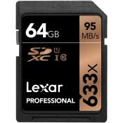 LEXAR - 64GB 633X PRO SDXC U1 CL.10 UHS-1 - Black/Bronza