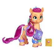 My Little Pony Una Nuova Genarazione, Sunny Capelli Arcobaleno, pony arancione da 15 cm con treccia arcobaleno e 17 accessori