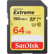 SANDISK - SDXC EXTREME 64GB FINO A 150MB/S V30 U3 CLASSE 10