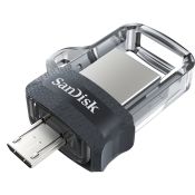 SanDisk Ultra Dual m3.0 unità flash USB 16 GB USB Type-A / Micro-USB 3.2 Gen 1 (3.1 Gen 1) Nero, Argento, Trasparente