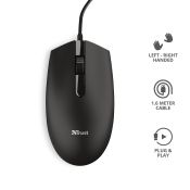 TRUST - BASI WIRED MOUSE - Black