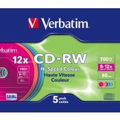 Verbatim CD-RW Colour 12x 700 MB 5 pz