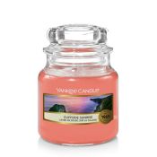 Yankee Candle Cliffside Sunrise Small Jar candela di cera Cilindro Agrume, Fruttato, Geranio, Ibisco, Fragola Rosa 1 pz