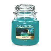 Yankee Candle Moonlit Cove Medium Jar candela di cera Cilindro Ambra, CEDAR, Agrume, Eucalipto, Zenzero, Lemongrass, Noce moscata Blu 1 pz