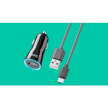 PLOOS - USB CAR KIT ADAPTER 2A - USB-C Caricabatterie da auto 2A